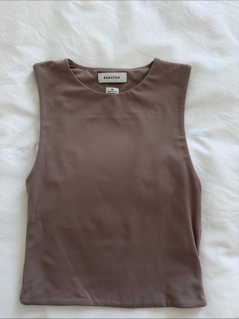 Babaton Sleeveless Crewneck Tank in Mauve Taupe